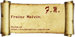 Freisz Malvin névjegykártya